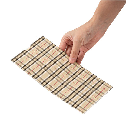 Bag Tek Plaid Paper Bag - 2 lb - 4 1/4" x 2 1/4" x 8 1/2" - 100 count box