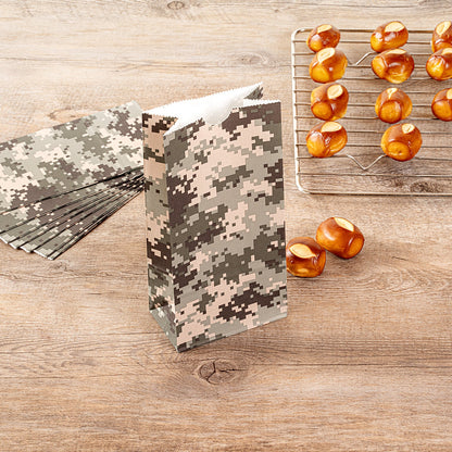 Bag Tek Camouflage Paper Bag - 2 lb - 4 1/4" x 2 1/4" x 8 1/2" - 100 count box