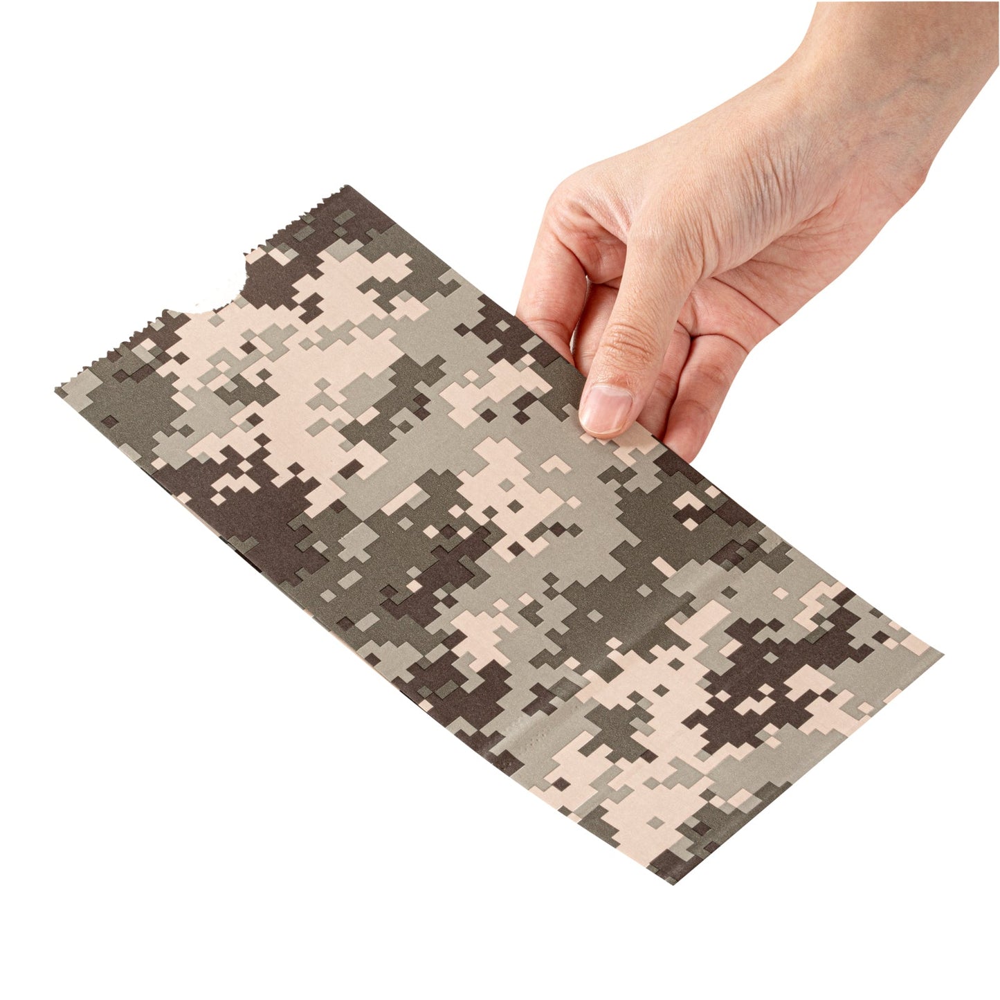 Bag Tek Camouflage Paper Bag - 2 lb - 4 1/4" x 2 1/4" x 8 1/2" - 100 count box