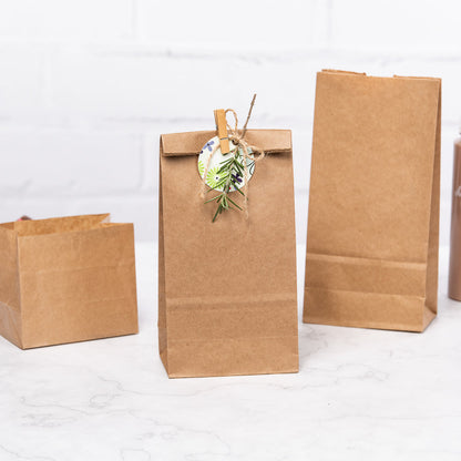 Bag Tek Kraft Paper Bag - 2 lb - 4 1/4" x 2 1/4" x 8 1/2" - 100 count box