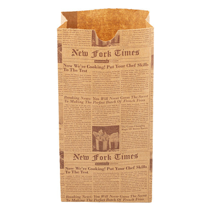 Bag Tek Kraft Newsprint Paper Bag - 2 lb - 4 1/4" x 2 1/4" x 8 3/4" - 100 count box