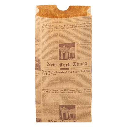 Bag Tek Kraft Newsprint Paper Bag - 2 lb - 4 1/4" x 2 1/4" x 8 3/4" - 100 count box
