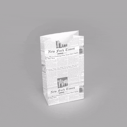 Bag Tek Newsprint Paper Bag - 2 lb - 4 1/4" x 2 1/4" x 8 1/2" - 100 count box