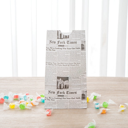 Bag Tek Newsprint Paper Bag - 2 lb - 4 1/4" x 2 1/4" x 8 1/2" - 100 count box