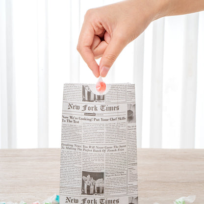 Bag Tek Newsprint Paper Bag - 2 lb - 4 1/4" x 2 1/4" x 8 1/2" - 100 count box
