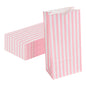 Bag Tek Pink and White Stripe Paper Bag - 2 lb - 4 1/4" x 2 1/4" x 8 1/2" - 100 count box