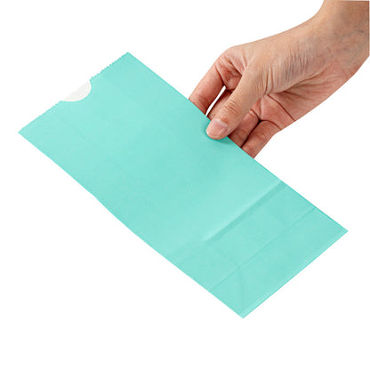 Bag Tek Turquoise Paper Bag - 2 lb - 4 1/4" x 2 1/4" x 8 1/2" - 100 count box