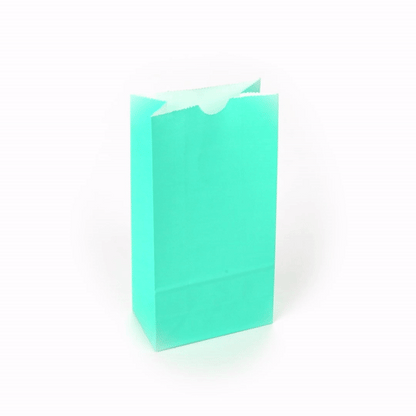 Bag Tek Turquoise Paper Bag - 2 lb - 4 1/4" x 2 1/4" x 8 1/2" - 100 count box