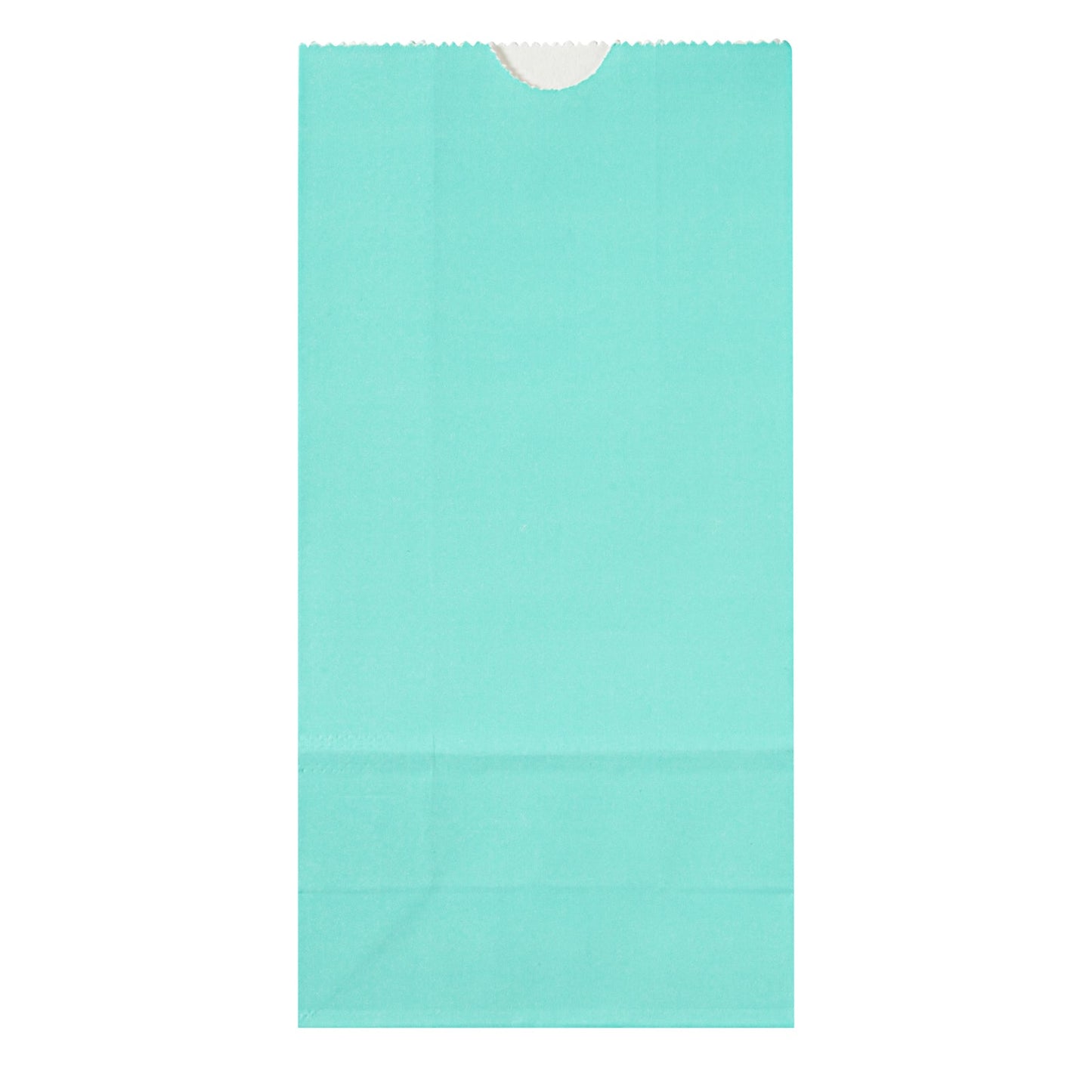 Bag Tek Turquoise Paper Bag - 2 lb - 4 1/4" x 2 1/4" x 8 1/2" - 100 count box