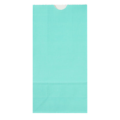 Bag Tek Turquoise Paper Bag - 2 lb - 4 1/4" x 2 1/4" x 8 1/2" - 100 count box