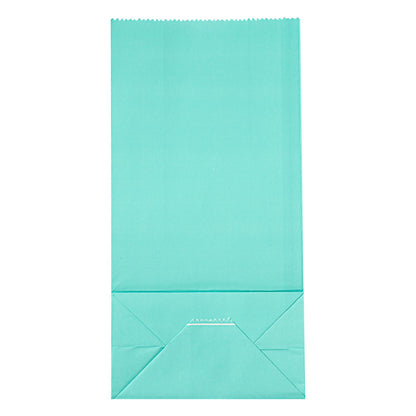 Bag Tek Turquoise Paper Bag - 2 lb - 4 1/4" x 2 1/4" x 8 1/2" - 100 count box