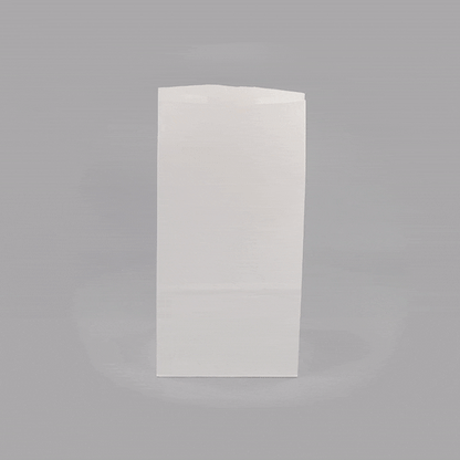 Bag Tek White Paper Bag - 2 lb - 4 1/4" x 2 1/4" x 8 1/2" - 100 count box