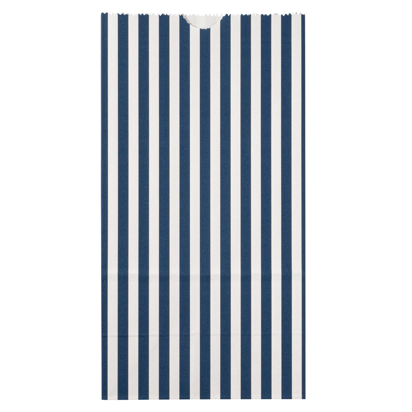 Bag Tek Blue and White Stripe Paper Bag - 4 lb - 5" x 3 1/4" x 9 1/2" - 100 count box
