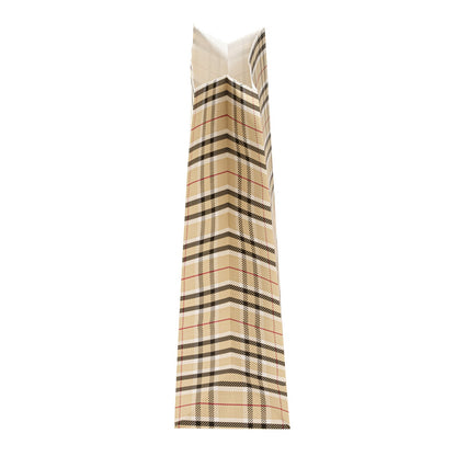 Bag Tek Plaid Paper Bag - 4 lb - 5" x 3 1/4" x 9 1/2" - 100 count box