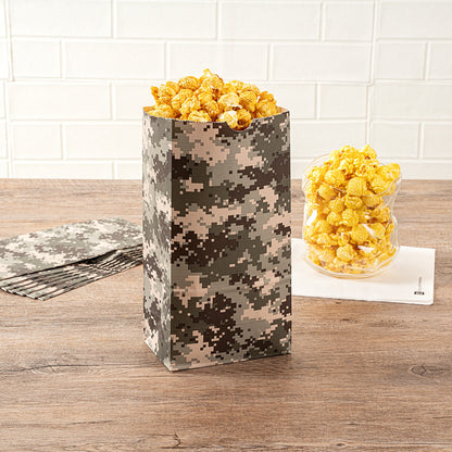 Bag Tek Camouflage Paper Bag - 4 lb - 5" x 3 1/4" x 9 1/2" - 100 count box