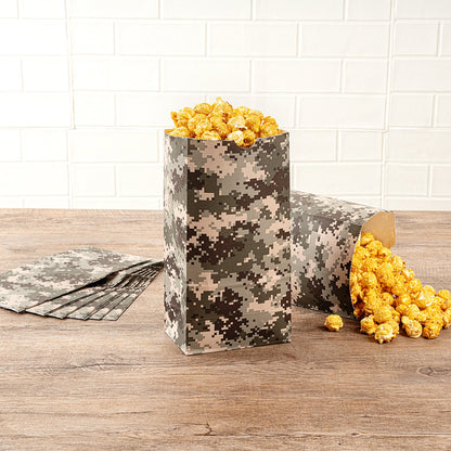 Bag Tek Camouflage Paper Bag - 4 lb - 5" x 3 1/4" x 9 1/2" - 100 count box