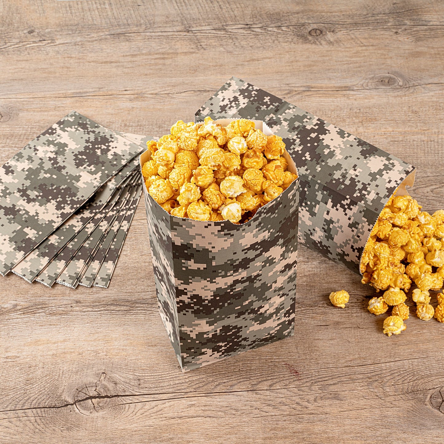 Bag Tek Camouflage Paper Bag - 4 lb - 5" x 3 1/4" x 9 1/2" - 100 count box