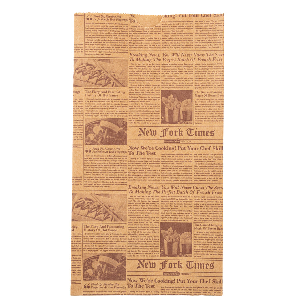 Bag Tek Kraft Newsprint Paper Bag - 4 lb - 5" x 3 1/4" x 9 1/2" - 100 count box