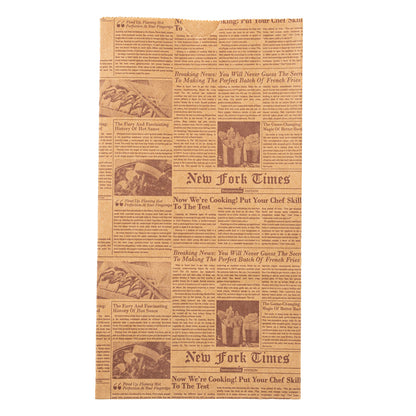Bag Tek Kraft Newsprint Paper Bag - 4 lb - 5" x 3 1/4" x 9 1/2" - 100 count box