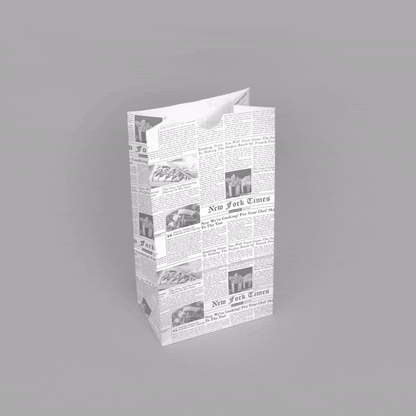 Bag Tek Newsprint Paper Bag - 4 lb - 5" x 3 1/4" x 9 1/2" - 100 count box