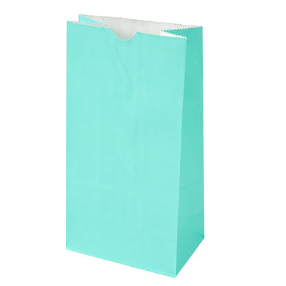 Bag Tek Turquoise Paper Bag - 4 lb - 5" x 3 1/4" x 9 1/2" - 100 count box