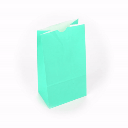 Bag Tek Turquoise Paper Bag - 4 lb - 5" x 3 1/4" x 9 1/2" - 100 count box