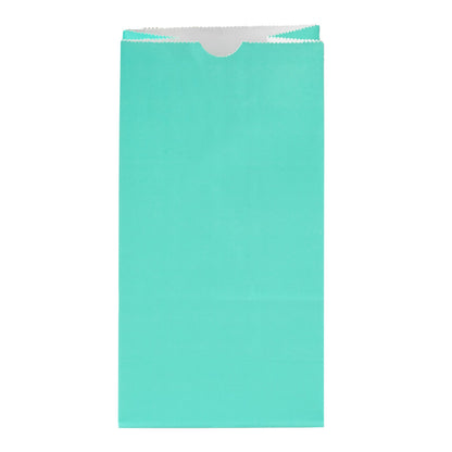 Bag Tek Turquoise Paper Bag - 4 lb - 5" x 3 1/4" x 9 1/2" - 100 count box