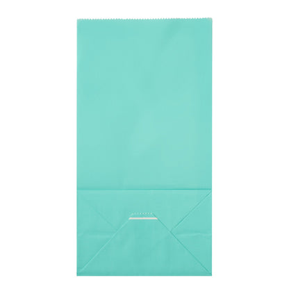 Bag Tek Turquoise Paper Bag - 4 lb - 5" x 3 1/4" x 9 1/2" - 100 count box