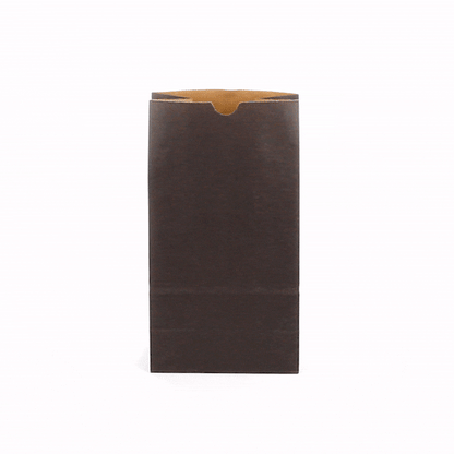 Bag Tek Black Paper Bag - 6 lb - 6" x 3 1/2" x 10 3/4" - 100 count box