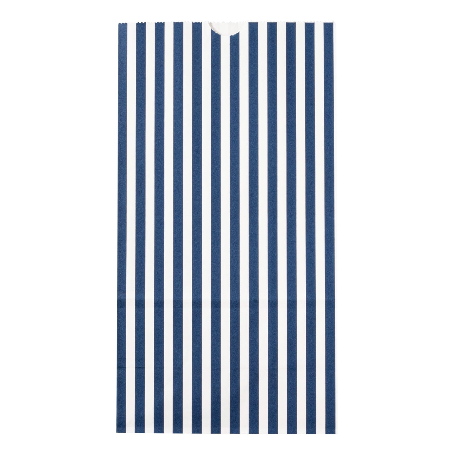 Bag Tek Blue and White Stripe Paper Bag - 6 lb - 6" x 3 1/2" x 10 3/4" - 100 count box