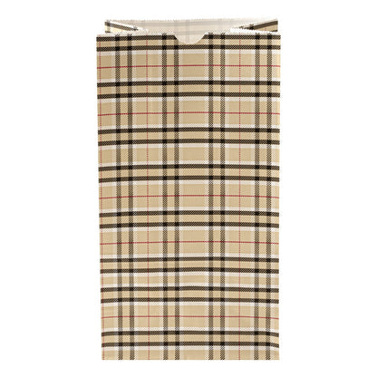 Bag Tek Plaid Paper Bag - 6 lb - 6" x 3 1/2" x 10 3/4" - 100 count box