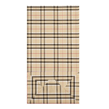 Bag Tek Plaid Paper Bag - 6 lb - 6" x 3 1/2" x 10 3/4" - 100 count box