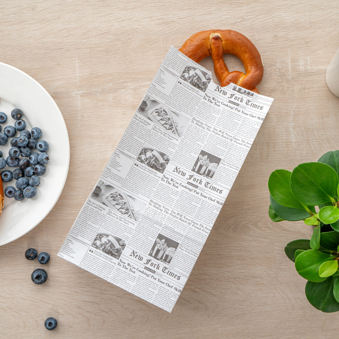 Bag Tek Newsprint Paper Bag - 6 lb - 6" x 3 1/2" x 10 3/4" - 100 count box