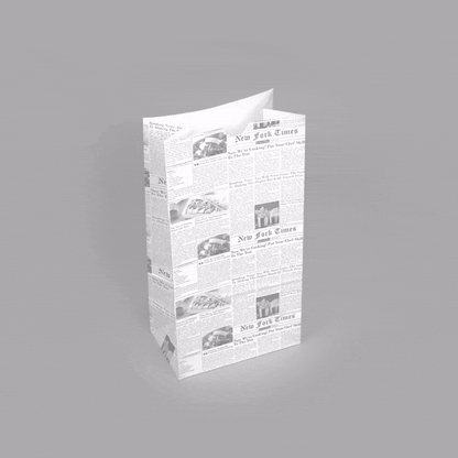 Bag Tek Newsprint Paper Bag - 6 lb - 6" x 3 1/2" x 10 3/4" - 100 count box