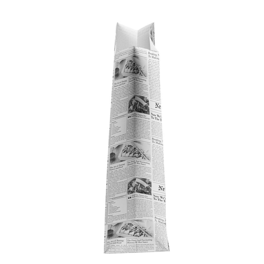 Bag Tek Newsprint Paper Bag - 6 lb - 6" x 3 1/2" x 10 3/4" - 100 count box