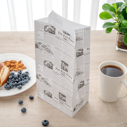 Bag Tek Newsprint Paper Bag - 6 lb - 6" x 3 1/2" x 10 3/4" - 100 count box