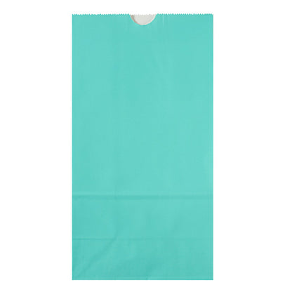 Bag Tek Turquoise Paper Bag - 6 lb - 6" x 3 1/2" x 10 3/4" - 100 count box