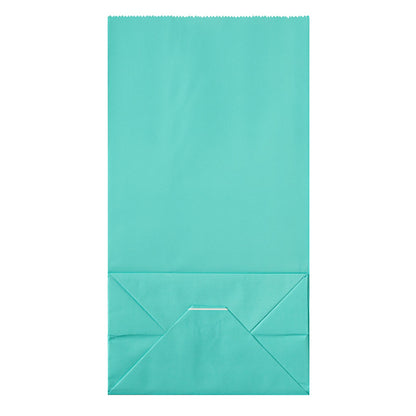 Bag Tek Turquoise Paper Bag - 6 lb - 6" x 3 1/2" x 10 3/4" - 100 count box