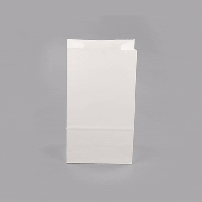 Bag Tek White Paper Bag - 6 lb - 6" x 3 1/2" x 10 3/4" - 100 count box
