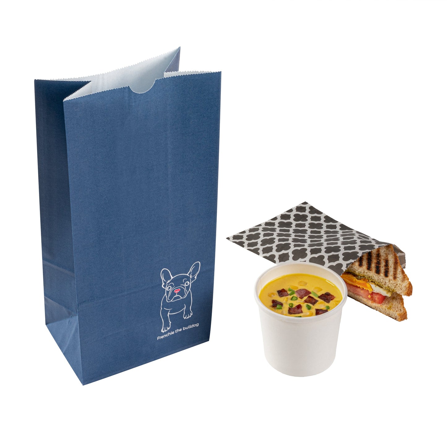 Bag Tek Frenchie Paper Bag - 8 lb - 6" x 4" x 11 3/4" - 100 count box