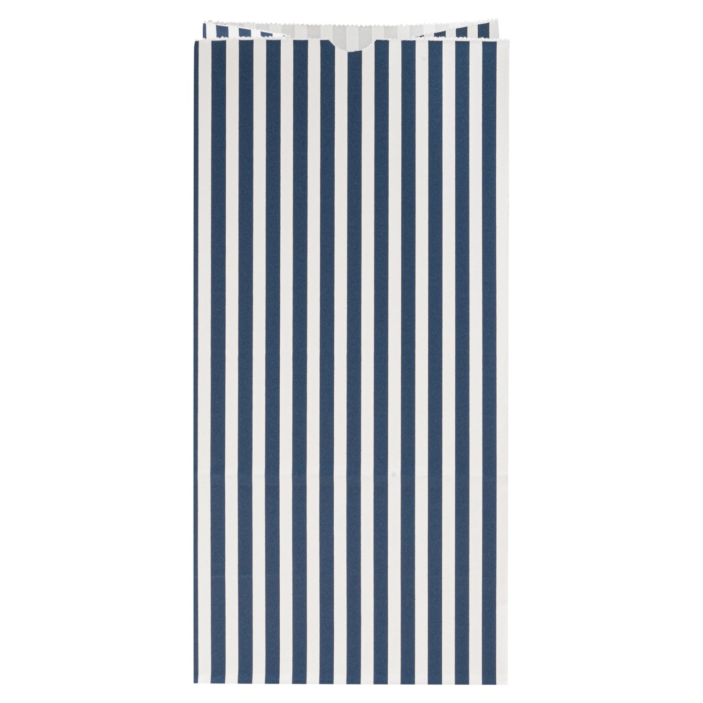 Bag Tek Blue and White Stripe Paper Bag - 8 lb - 6" x 4" x 11 3/4" - 100 count box