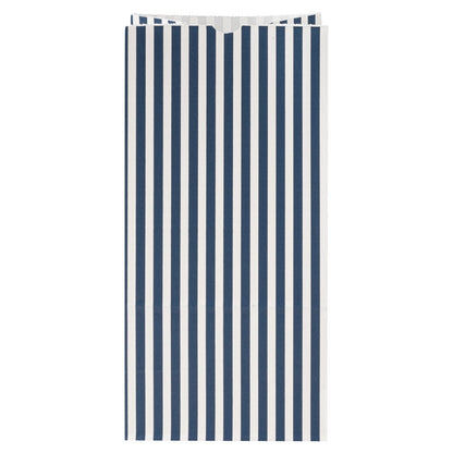 Bag Tek Blue and White Stripe Paper Bag - 8 lb - 6" x 4" x 11 3/4" - 100 count box