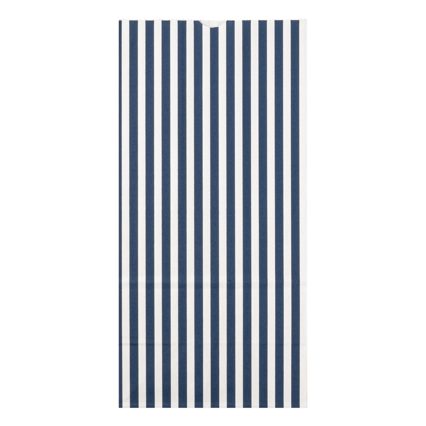 Bag Tek Blue and White Stripe Paper Bag - 8 lb - 6" x 4" x 11 3/4" - 100 count box
