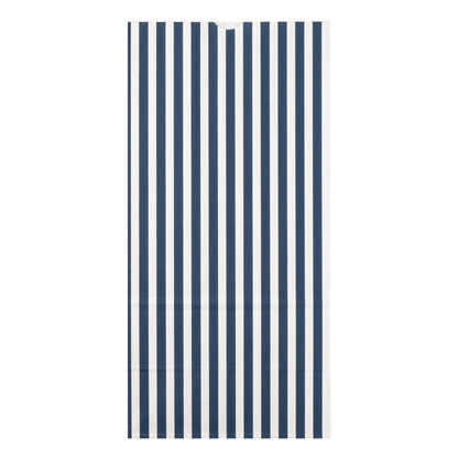 Bag Tek Blue and White Stripe Paper Bag - 8 lb - 6" x 4" x 11 3/4" - 100 count box