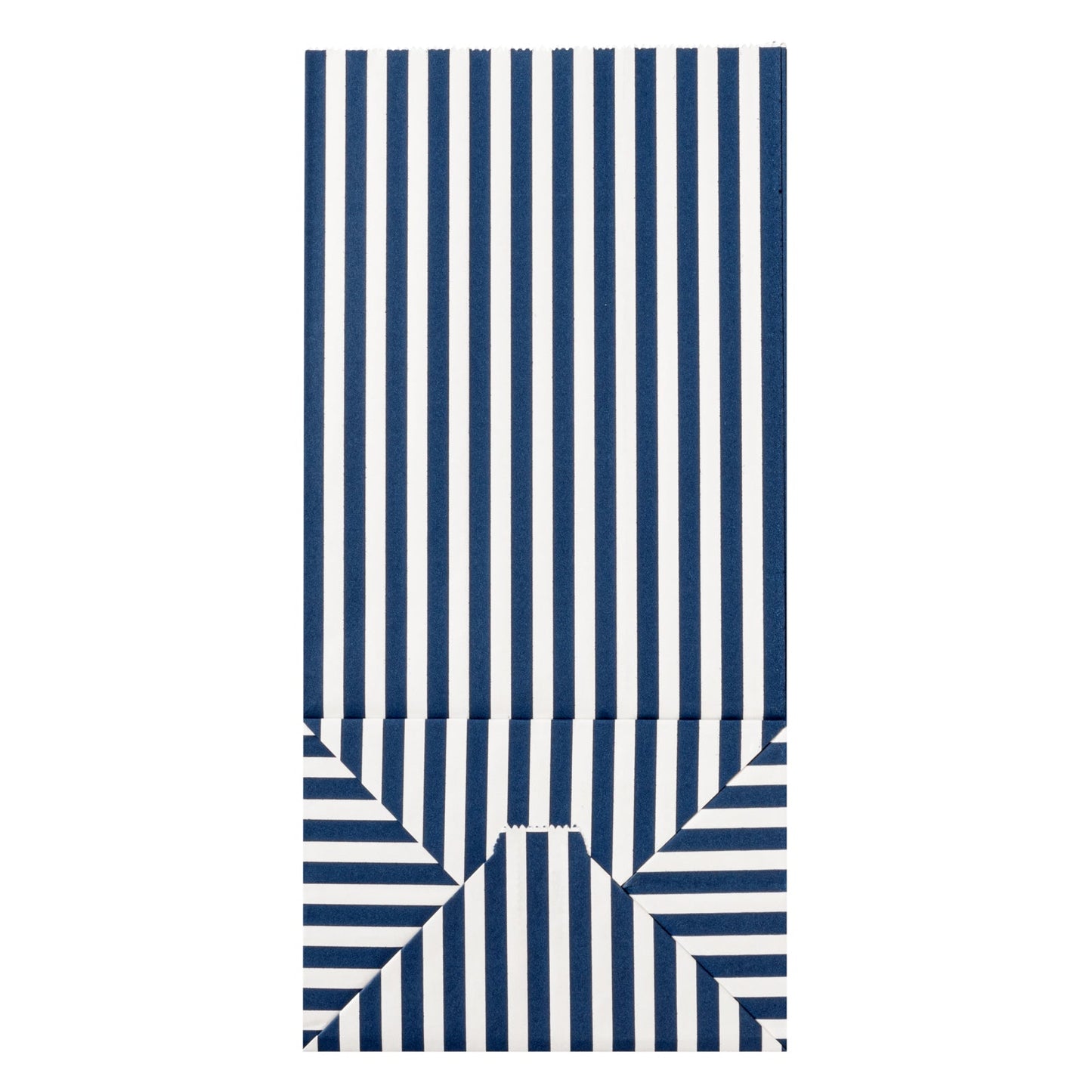 Bag Tek Blue and White Stripe Paper Bag - 8 lb - 6" x 4" x 11 3/4" - 100 count box