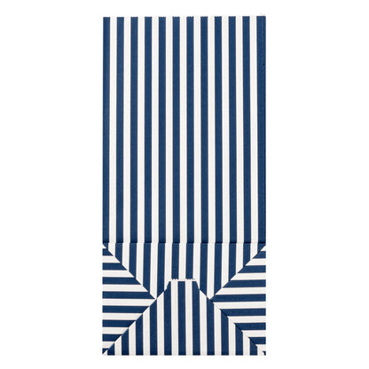 Bag Tek Blue and White Stripe Paper Bag - 8 lb - 6" x 4" x 11 3/4" - 100 count box