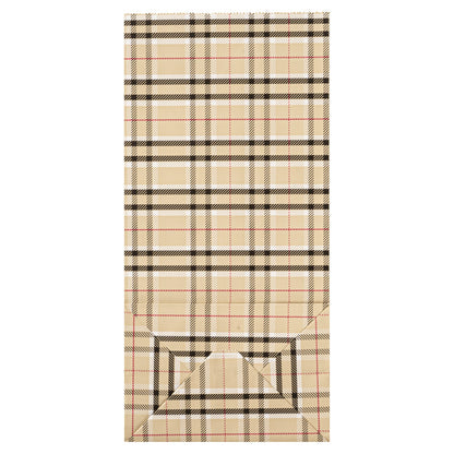 Bag Tek Plaid Paper Bag - 8 lb - 6" x 4" x 11 3/4" - 100 count box
