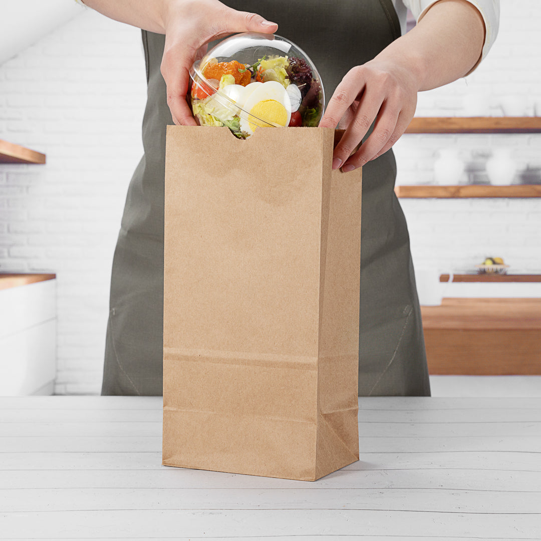 Bag Tek Kraft Paper Bag - 8 lb - 6" x 4" x 11 3/4" - 100 count box