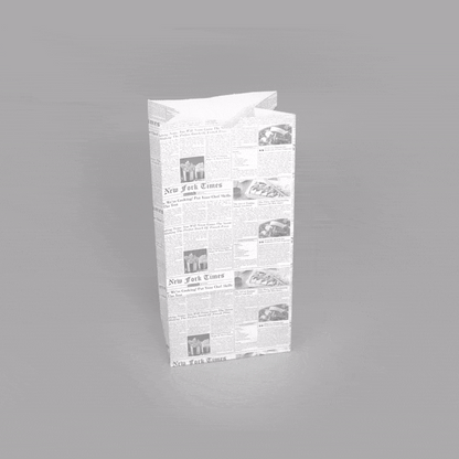Bag Tek Newsprint Paper Bag - 8 lb - 6" x 4" x 11 3/4" - 100 count box