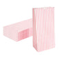 Bag Tek Pink and White Stripe Paper Bag - 8 lb - 6" x 4" x 11 3/4" - 100 count box